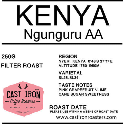 Cast Iron Coffee Roasters - Kenya - Ngunguru, Nyeri - AA - Filter