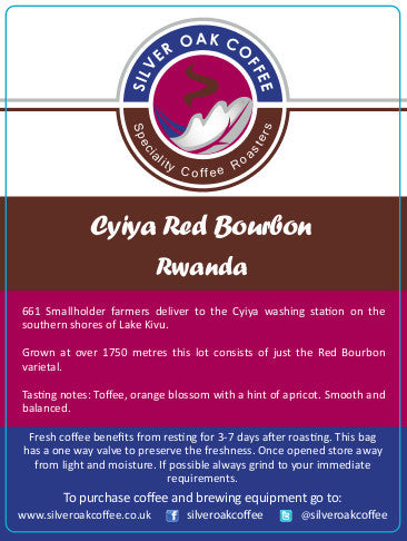 Silver Oak Coffee - Single Origin: Cyiya, Red Bourbon, Rwanda